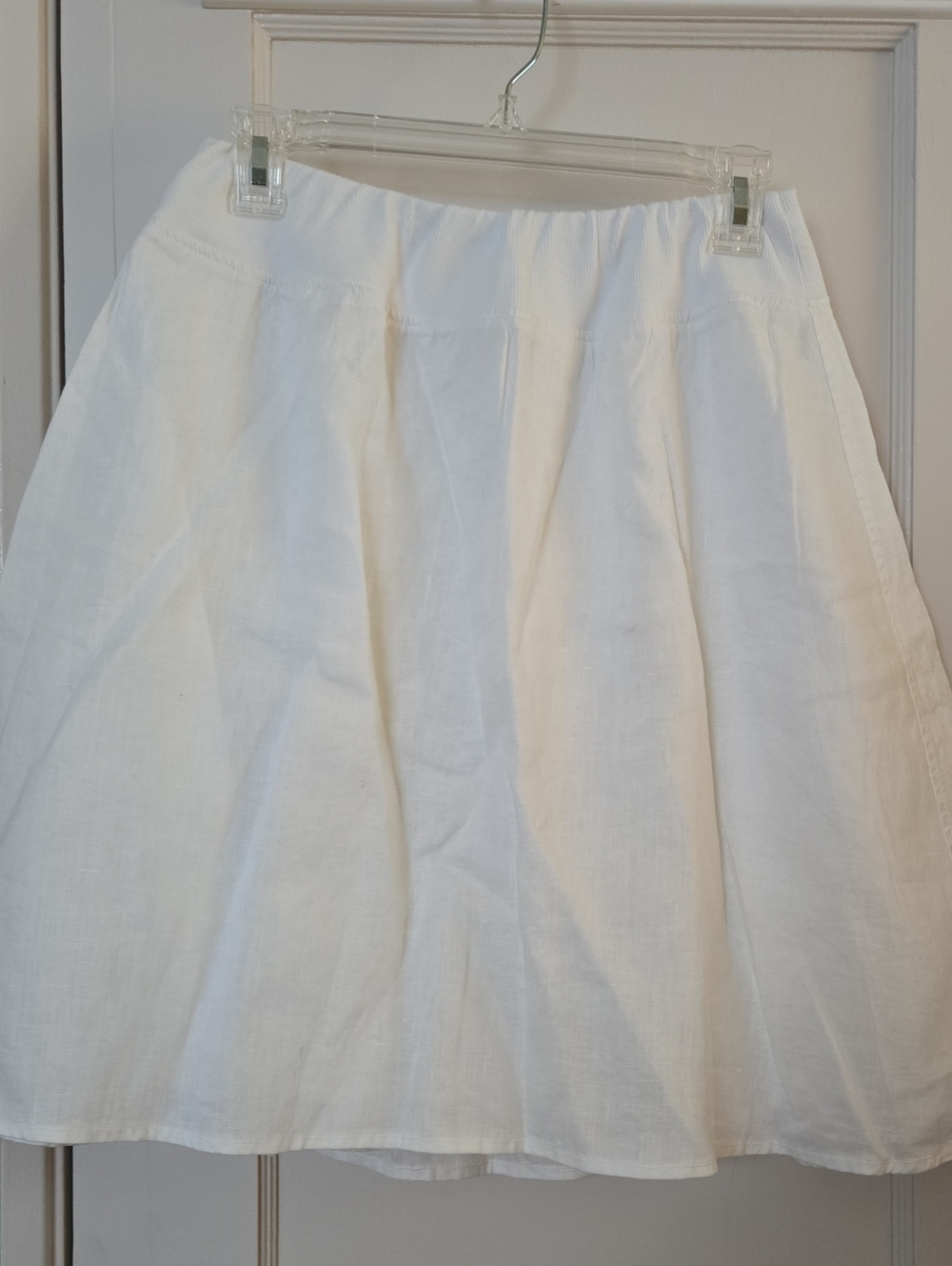 Calvin Klein White Linen Full Lined Skirt